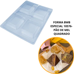 1~4 FORMAS BWB COM SILICONE (3 PARTES)- PÃO DE MEL QUADRADO G 110g. CÓD.:10576 (*ANTIGA812*)