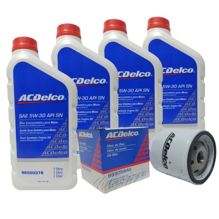 Troca de Óleo Original GM ACdelco 4 Litros de Óleo 5W30 Semissintético +Filtro Óleo Corsa Celta onix em Oferta na Shopee