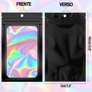Saquinho Plastico Com Furo  Zip Lock  Preto Com Visor 7 X 10 -  50 Unidades em Oferta na Shopee