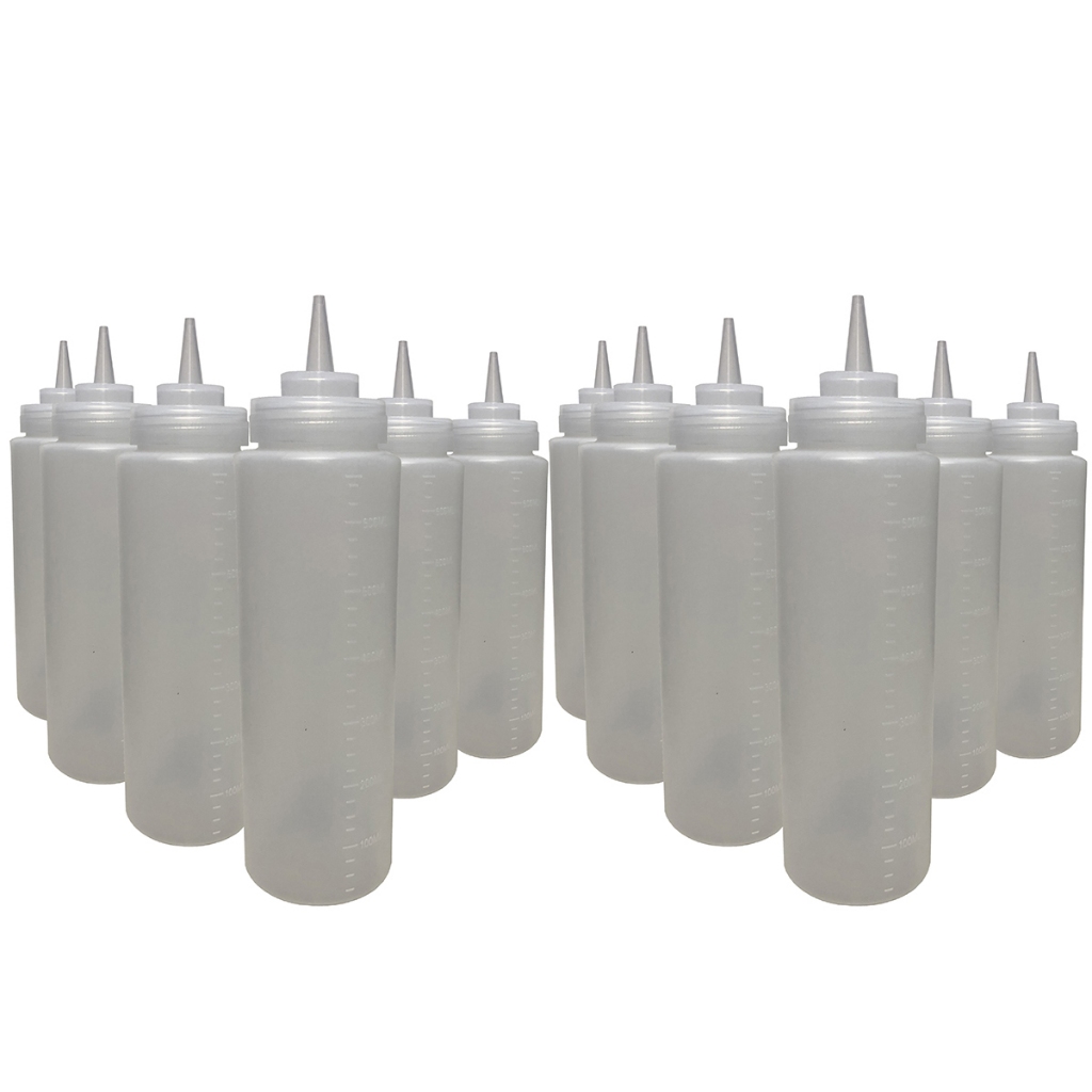 BISNAGA PARA MOLHO INVERTIDA TIPO FIFO FLEX 790ML KIT 12 GOURMET - EKENOX