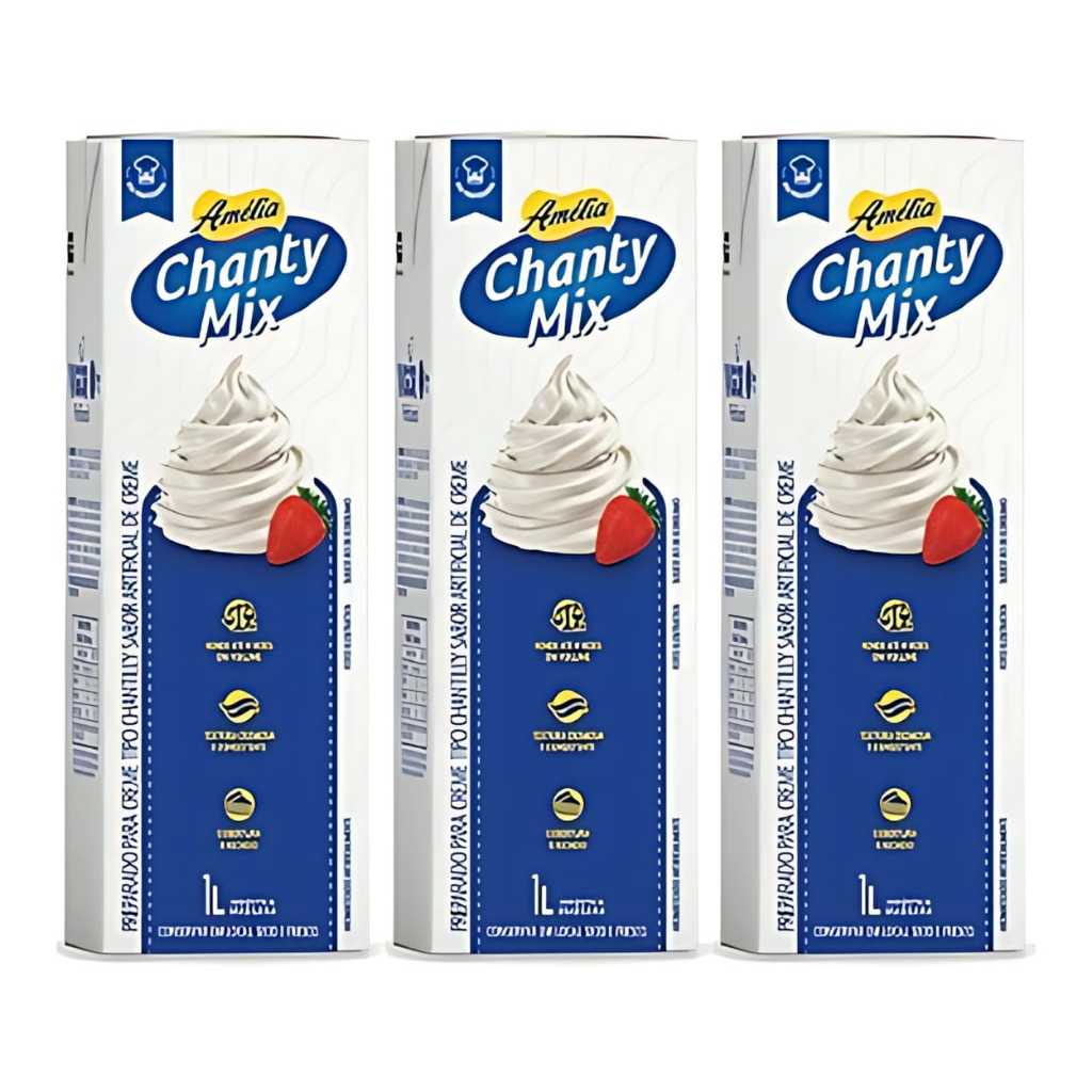 Chantilly Amélia Chanty mix 1 litro kit c/3 un
