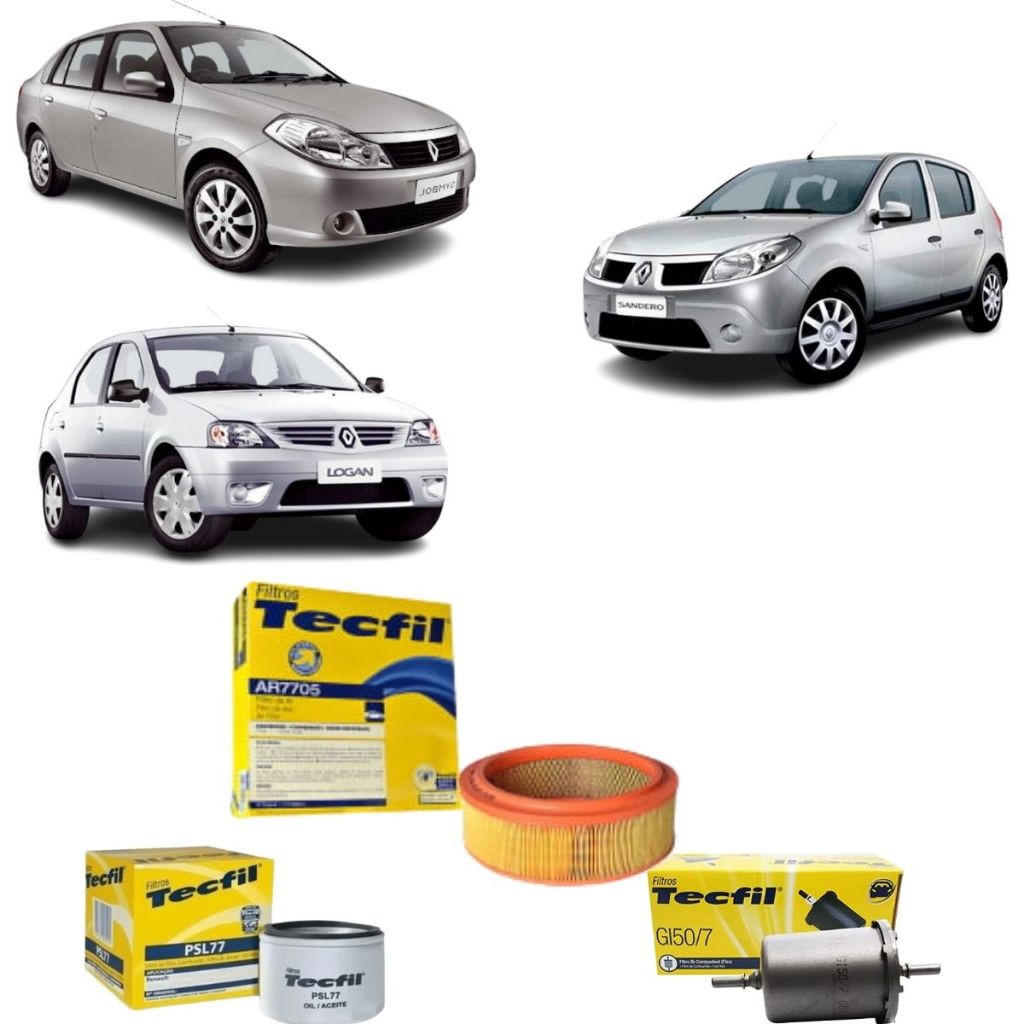 Kit Filtros Renault Sandero Logan 1.6 8V 2007 A 2016 Tecfil em Oferta na Shopee
