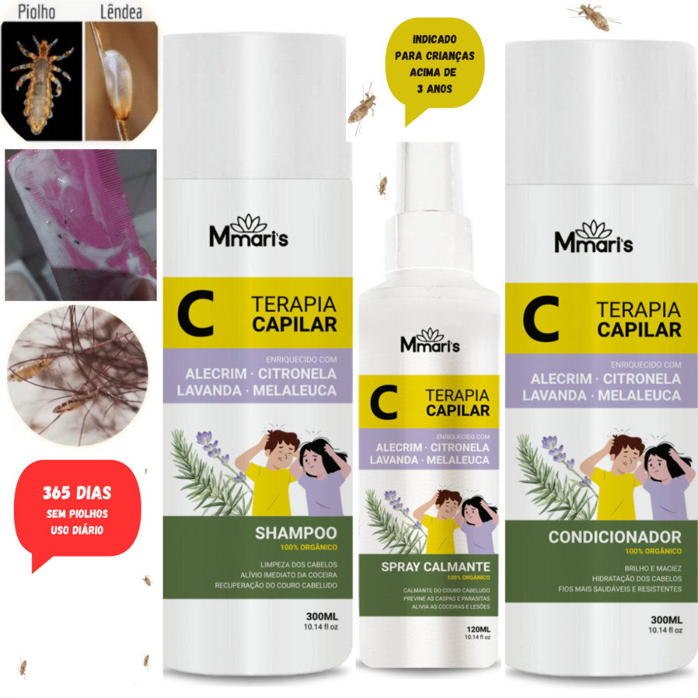 Shampoo Spray Calmante Capilar Condicionador Contra Parasitas Piolho Lêndea em Oferta na Shopee