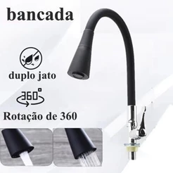 Torneira De Cozinha Gourmet Flexível De MESA 2 Jatos LUXO Cozinha Bancada 1/4 de volta