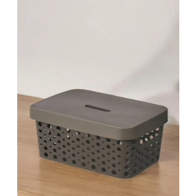 Caixa Organizadora 4,5l Com Tampa Rattan - Usual Utilidades