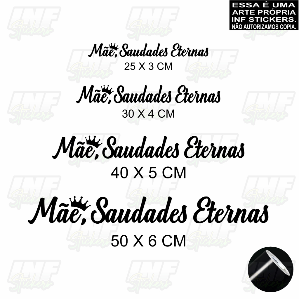 Adesivo frase para moto carro bicicleta Mãe Saudades Eternas frase. em Oferta na Shopee