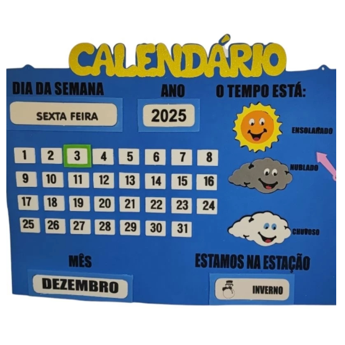 Calendário Grande em Eva Para Sala de Aula,Volta às Aulas, Decoração Escolar em Oferta na Shopee