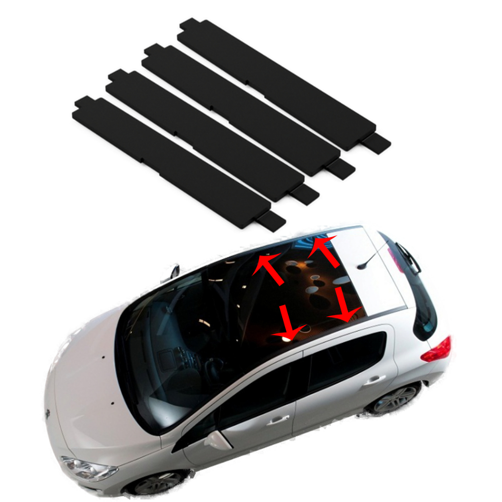 Kit 4 Moldura Tampa Do Friso Rack Teto Peugeot 308 2007/2019