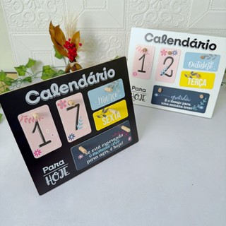 Calendário de Mesa Permanente Ajustável Com Plaquinhas para Montar Perpétuo em Oferta na Shopee