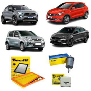 Kit Filtros Fiat Uno Mobi Argo Cronos Pulse Strada 1.0 1.3 Firefly Tecfil em Oferta na Shopee