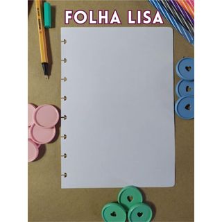 Refil de Folhas Caderno Inteligente /Discos SEM PAUTA - Folha Lisa - Vários Tamanhos - Folha Offset 90g-Papel Offset 90g