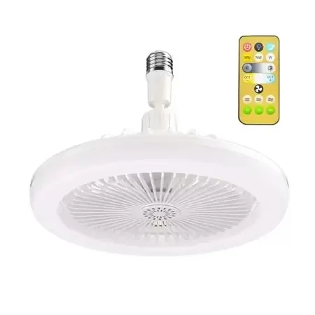 Ventilador De Teto Com Led Lâmpada Novo Com Controle Remoto Bordado Bivolt 30W Cor Sortido