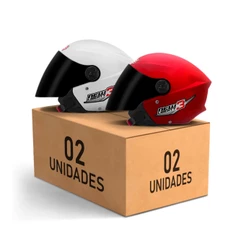 Kit Capacete Moto Aberto Masculino e Feminino Pro Tork New Liberty 3 Three Viseira Fumê Branco