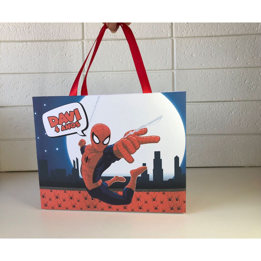 Sacolinha Personalizadas para Festa Lembrancinha Homem Aranha