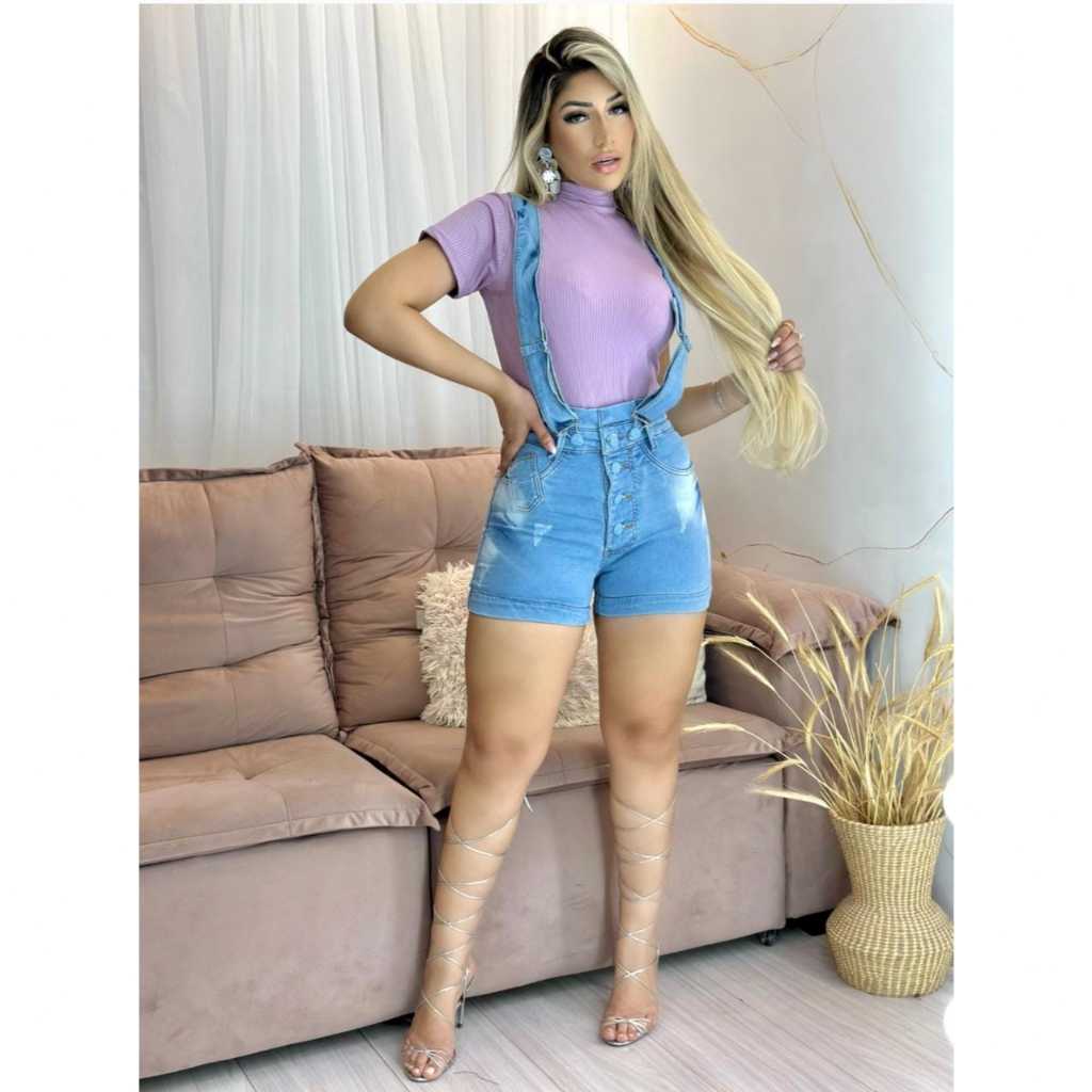 Salopete Jeans Feminina para Todas as Ocasiões Jardineira Macacão Macaquinho 39101