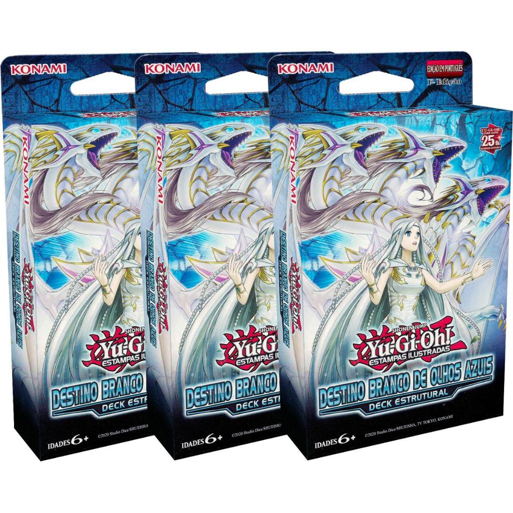Yugioh Kit 3 Deck Estrutural Destino Branco Olhos Azuis Cartas Português Konami em Oferta na Shopee