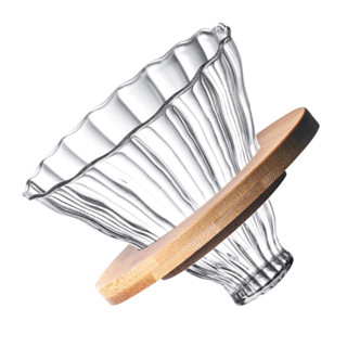 Coador De Café Vidro V60 101 ou 102 Médio Com Argola de Bambu em Oferta na Shopee