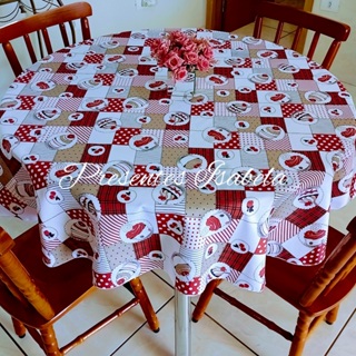 Toalha De Mesa Redonda Toalha Para Mesa Redonda Tecido Estampado em Oferta na Shopee