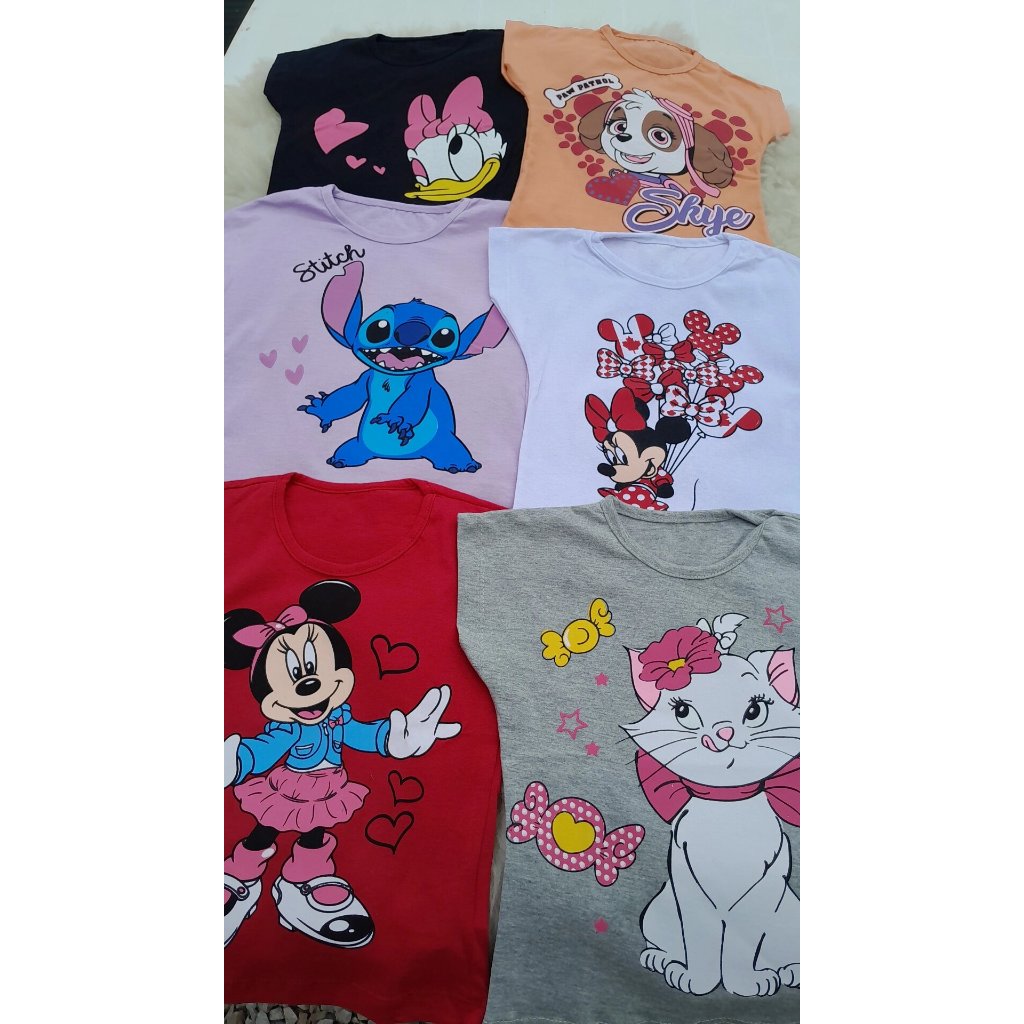 BLUSA FEMININA INFANTIL JUVENIL MANGA JAPONESA EM ALGODÃO E ESTAMPAS DIVERSAS