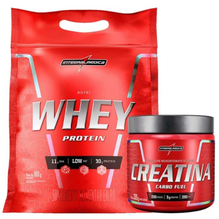 Nutri Whey 900g + Creatina CarboFuel 300g Integralmedica