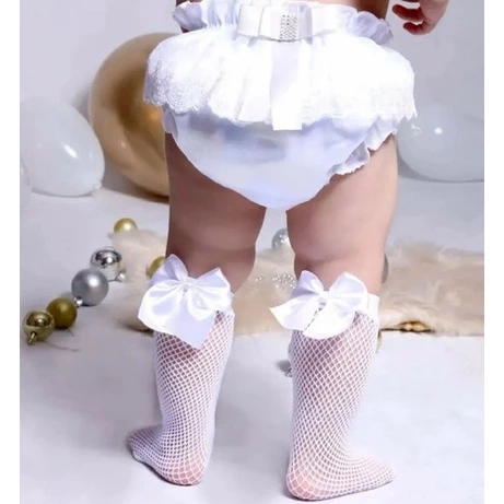 Meia Calça Arrastão Branco Infantil Bebê Menina Estilosa em Oferta na Shopee
