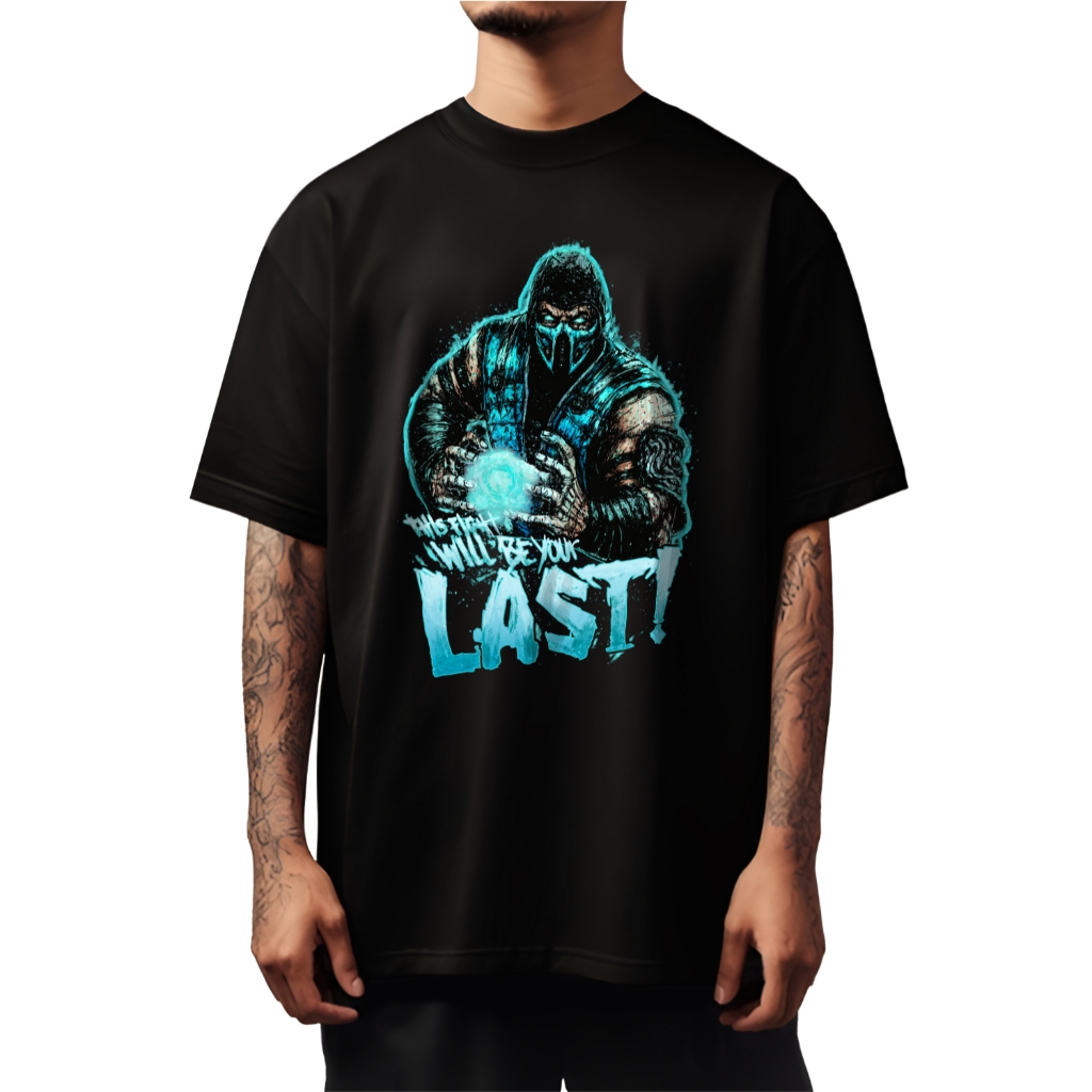 Camiseta Oversized Mortal Kombat Sub Zero Gola Fechada Streetwear - 154