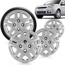 JOGO CALOTA ARO 14 MODELO FIESTA HATCH/ SEDAN 11/13 APLICACAO LINHA FORD PRATA CUBO BAIXO FIXACAO PARAFUSO GRID 026CBPTA