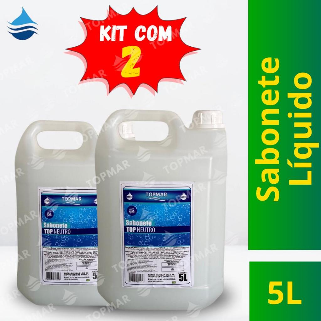 Kit c/ 2 Sabonete Líquido Perolizado Neutro TOPMAR - 5 litros