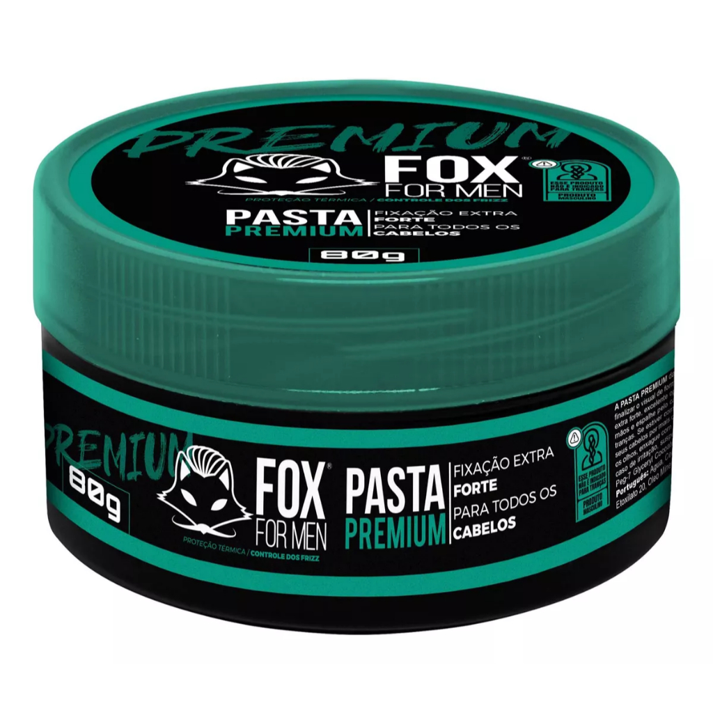 PASTA MODELADORA PREMIUM FOX FOR MEN 80GR - EFEITO BRILHO MOLHADO em Oferta na Shopee