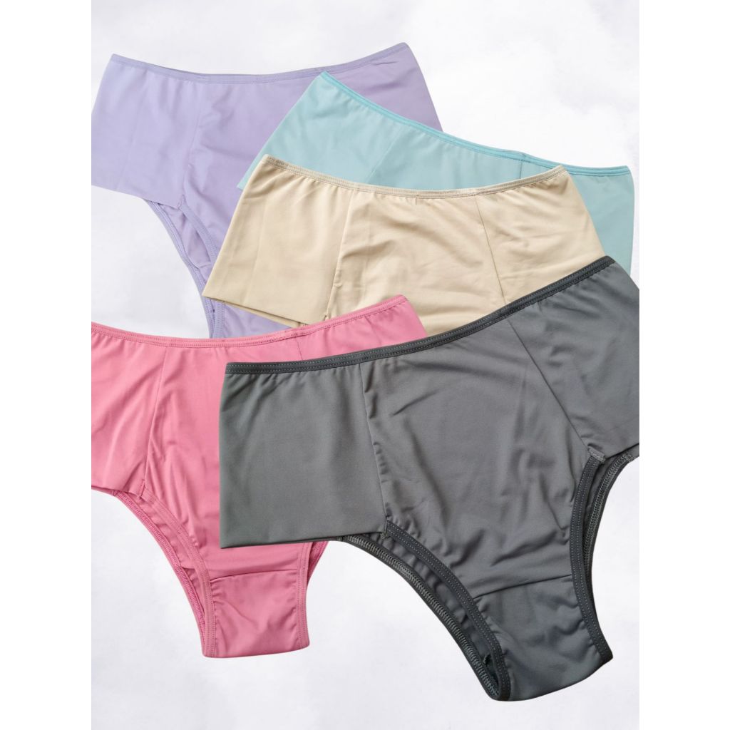 Kit 5 calcinhas Plus size Pala dupla Segura a barriga Confortável