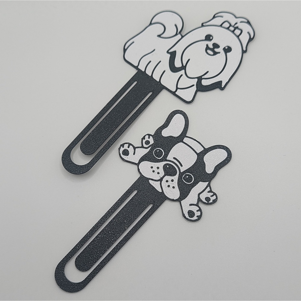 kit 2 marcadores de pagina pets fofinhos para livros shih tzu e bulldog frances (cachorro)