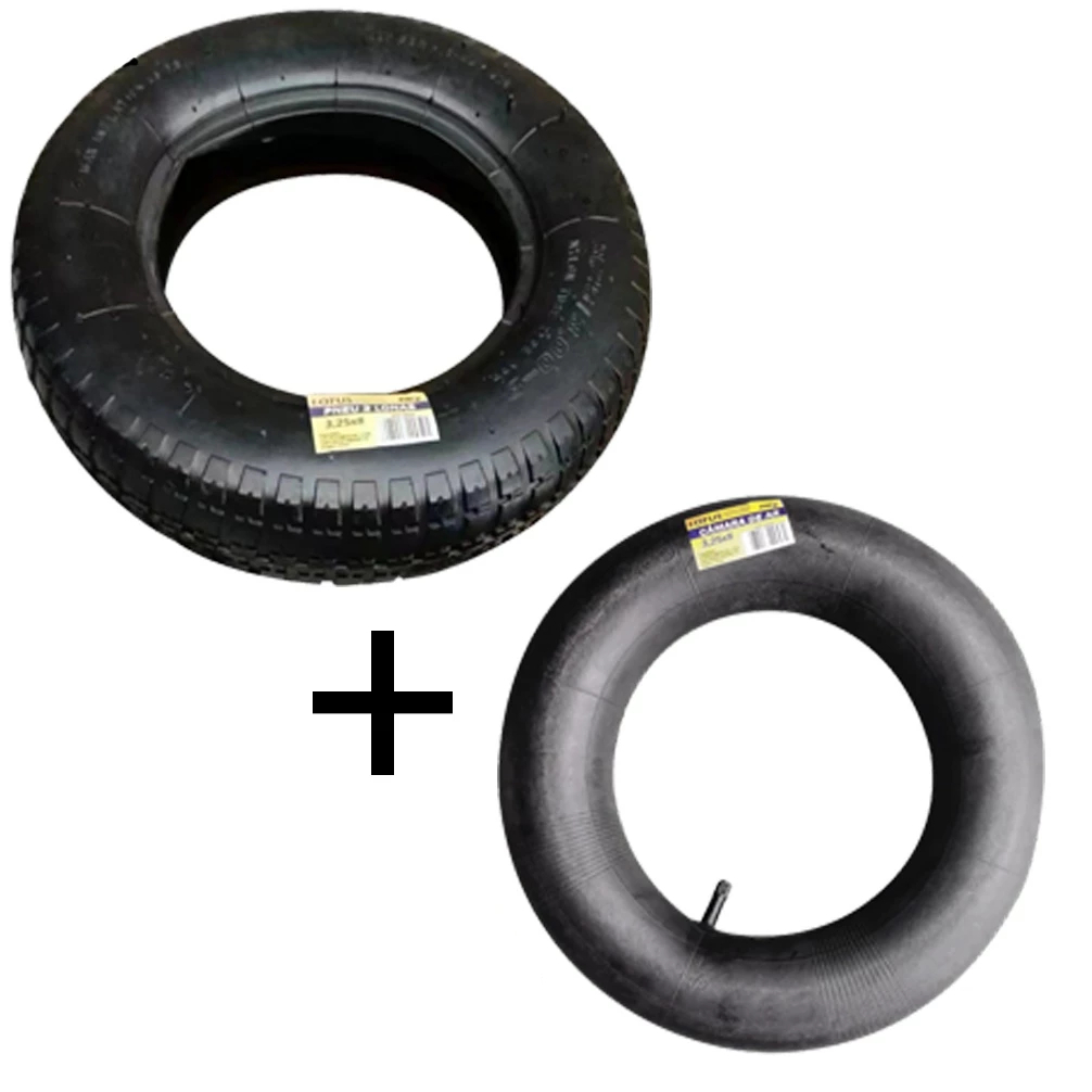 Pneu 2 Lonas E Câmara de Ar para Carrinho De Mão Pedreiro (Kit Pneu+Camara)