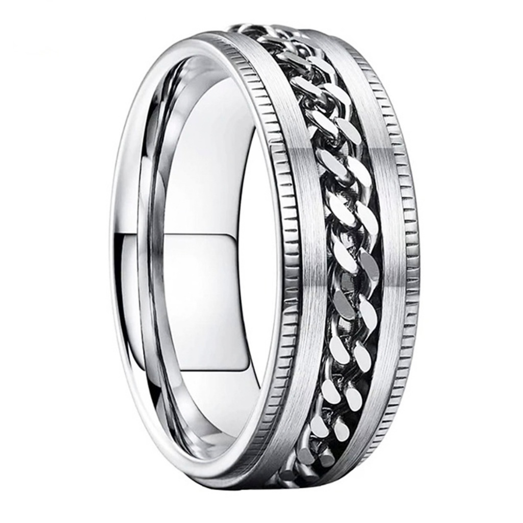 Anel Titânio Aço Inox Corrente Giratória Spinner em Oferta na Shopee