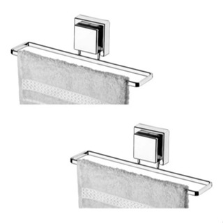 Kit 2 Suporte Porta Toalha Banheiro Rosto Banheiro Lavabo Fixação Ventosa Sem Furo Cromado Future em Oferta na Shopee
