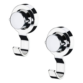 Kit 2 Porta Gancho Toalha de Rosto Banheiro Lavabo Cromado Fixação Ventosa Sem Furos Cromado Future em Oferta na Shopee