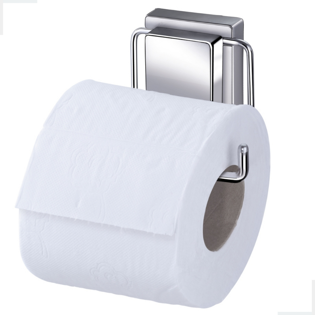 Suporte Porta Papel Higienico Papeleira Nicho Banheiro Cromado de Parede com Ventosa Sem Furos Arthi em Oferta na Shopee
