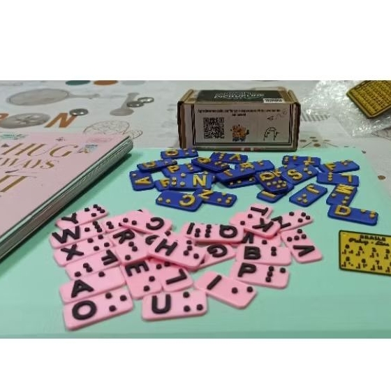 Letras móveis, Alfabeto Braille mais CHAVEIRO com números em Braille. Educação Inclusiva