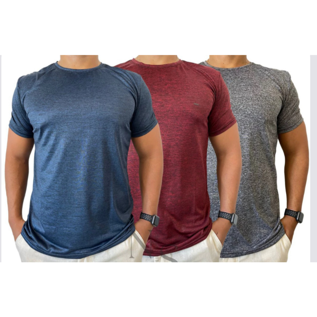 Kit 3 Camisetas PLUS SIZE MESCLA. Uso casual e esportivo. em Oferta na Shopee
