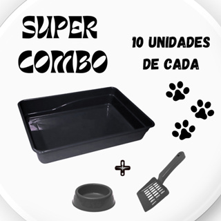 Kit 10 Unidades de Cada Bandeja + Pazinha + Comedouro Combo Bandejas Multiuso Gato em Oferta na Shopee