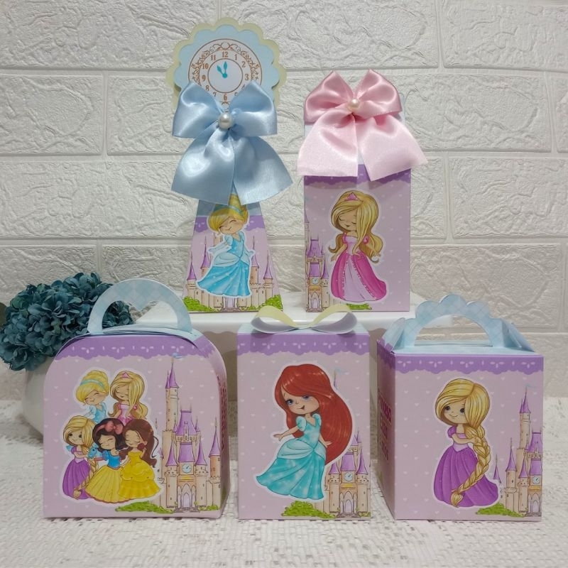PEGUE E MONTE Kit Festa Personalizados PRINCESAS CUTE Lembrancinhas Caixinhas