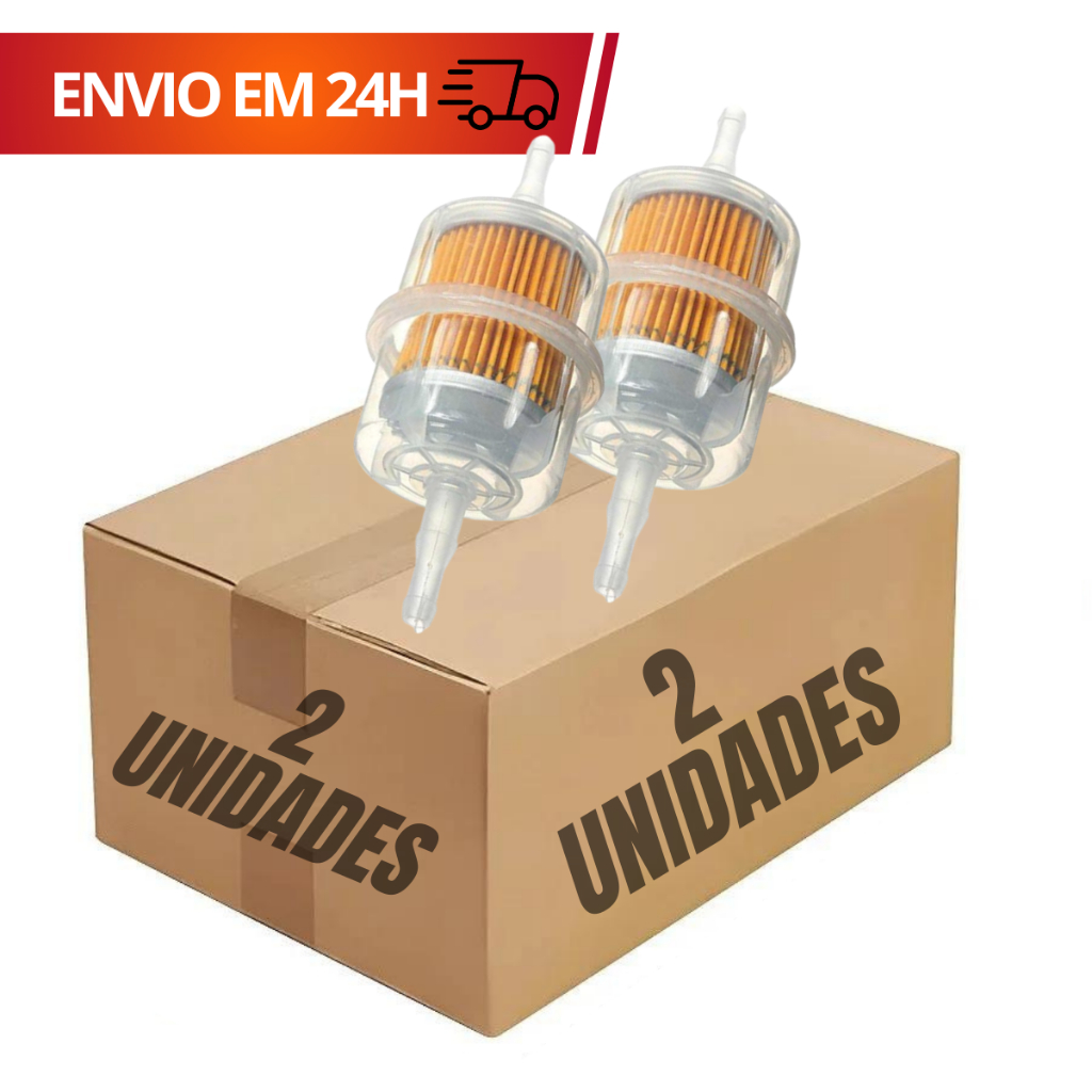 Kit 2 Filtro Combustível Gasolina Motos Carburadas Universal Honda Yamaha Cg Titan Fan 125 150 Ybr
