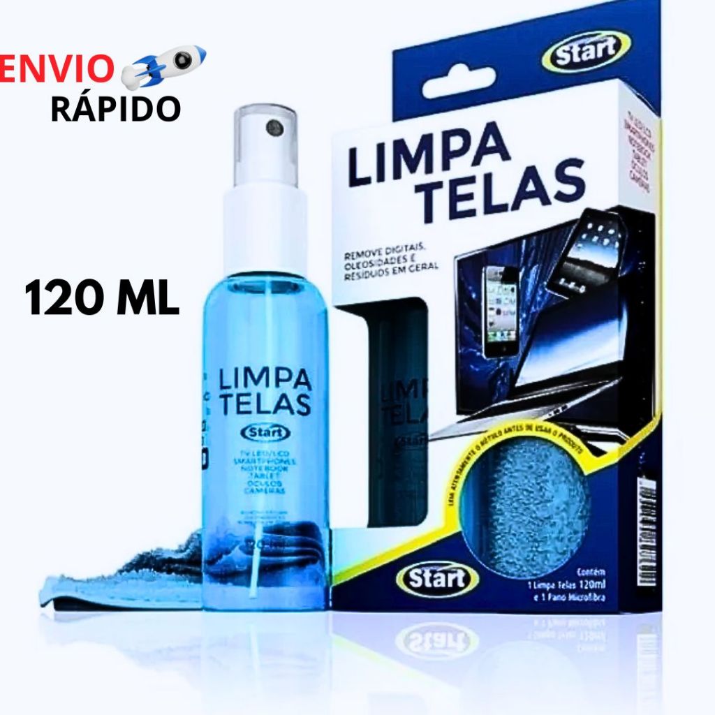 Limpa telas 120 Ml - TV, Computador, Celulares