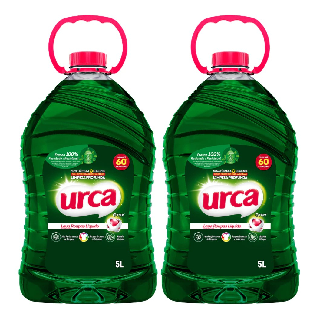 Kit 2 Lava Roupas Urca 5l Verde Roupa macia e cheirosa