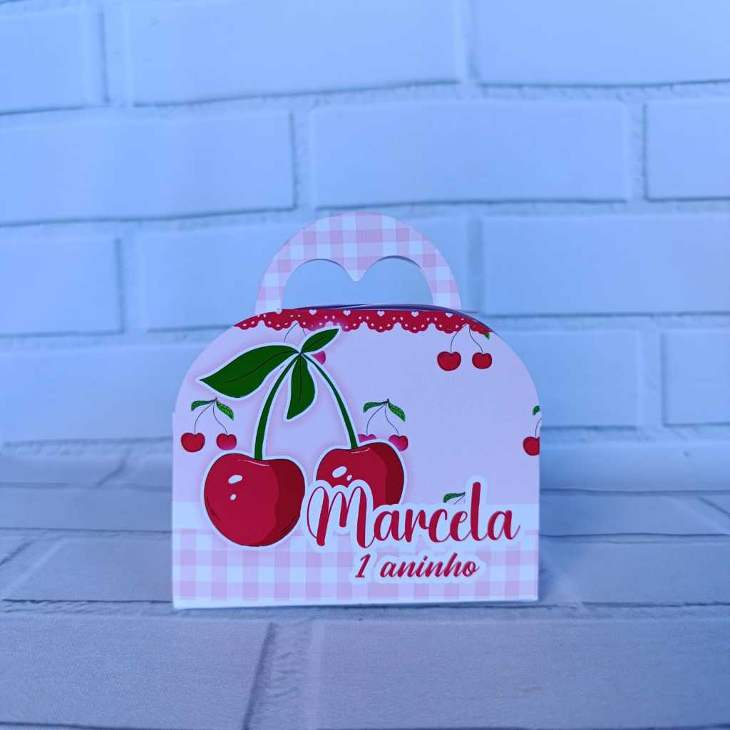 Caixa maletinha cerejinha PEGUE E MONTE /  lembrancinha cerejinha rosa /maletinha PEGUE E MONTE