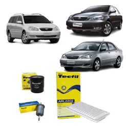 Kit Filtros Toyota Corolla Fielder SEG XEi XLi 1.6 1.8 2003 a 2007 Tecfil