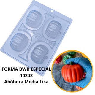 1~4 Forma BWB Abóbora Média Lisa, Com Silicone(3 partes) Bombons de Chocolate, Halloween- Cód.10242 em Oferta na Shopee