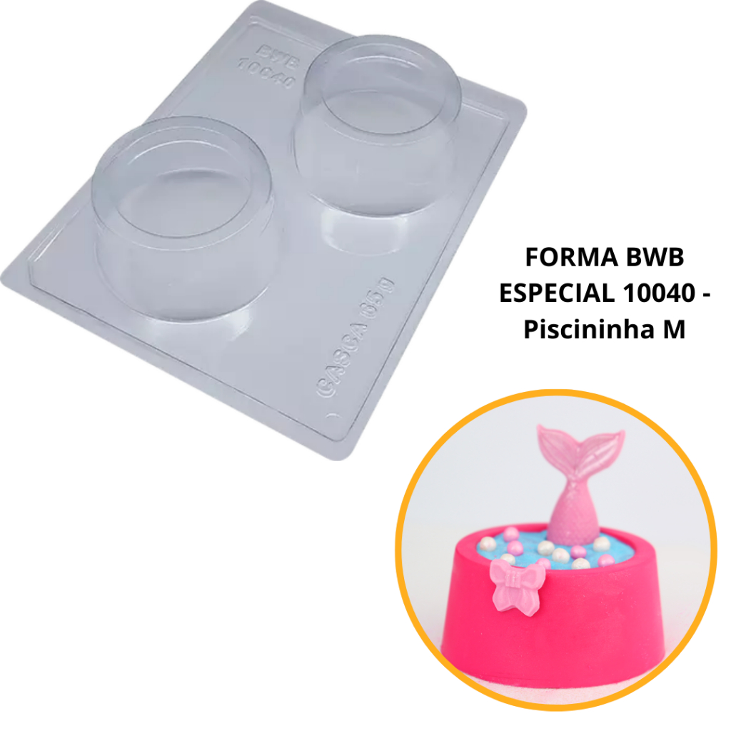 1~4 forma silicone bwb p/chocolate (3partes) cod 10040 - Piscininha M (CHOCO) em Oferta na Shopee