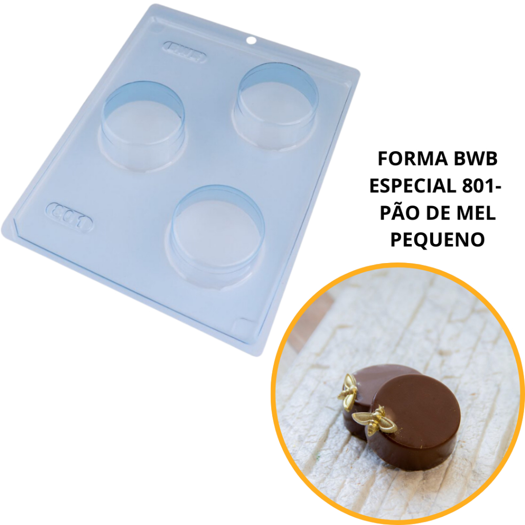 1~4 Forma BWB com silicone (3 partes) cod 801 - Pão de Mel Pequeno 80 g (CHOCO) em Oferta na Shopee