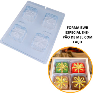 1~4 forma bwb com silicone (3 partes) cod 848 - Pão de Mel com Laço 75 g (CHOCO) em Oferta na Shopee
