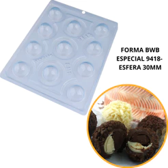 1~4 forma para chocolate bwb com silicone (3 partes) 9418 - Esfera de 30mm 20g (Conjunto) (CHOCO)